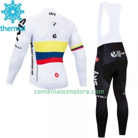 Maillot Cyclisme Hiver + Collant à Bretelles 2018 Team Sky N003